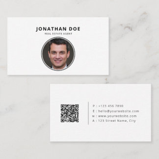Carte De Visite Luxury Minimalist Black Real Estate Photo 
