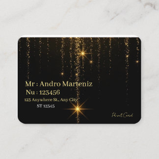 Carte De Visite Luxury Modern Black and Gold Professional Business