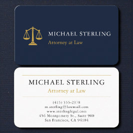 Carte De Visite Luxury Navy Gold Attorney & Counselor at Law
