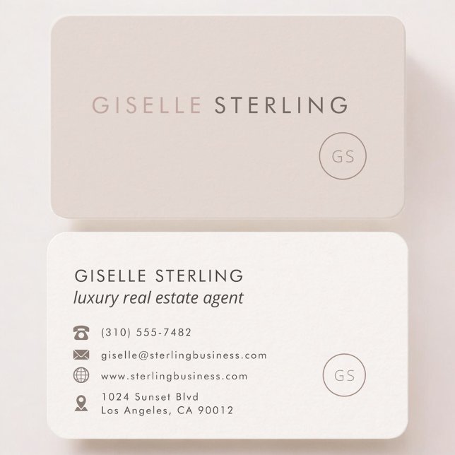 Carte De Visite Luxury Real Estate Agent Feminine Professional  (Créateur téléchargé)