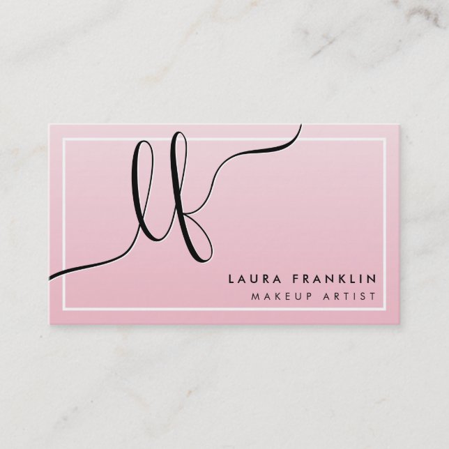 Carte De Visite LUXURY SCRIPT moderne minimaliste logo initial (Devant)
