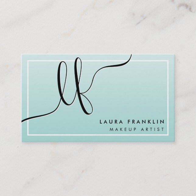 Carte De Visite LUXURY SCRIPT moderne minimaliste logo initial (Devant)