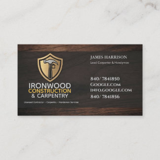 Carte De Visite Luxury Wood Construction Business Card | Modern 