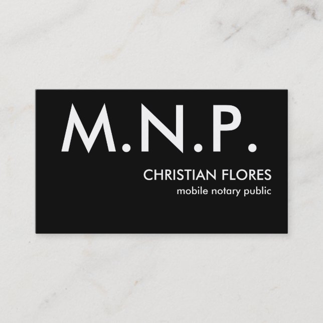 Carte De Visite M.N.P., FLORES CHRÉTIEN, notaire mobile (Devant)