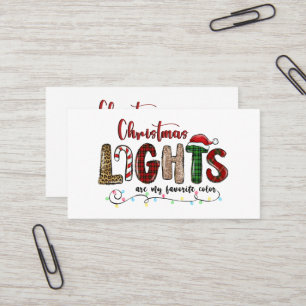 Carte De Visite Ma Couleur Préférée Est Les Lumières De Noël