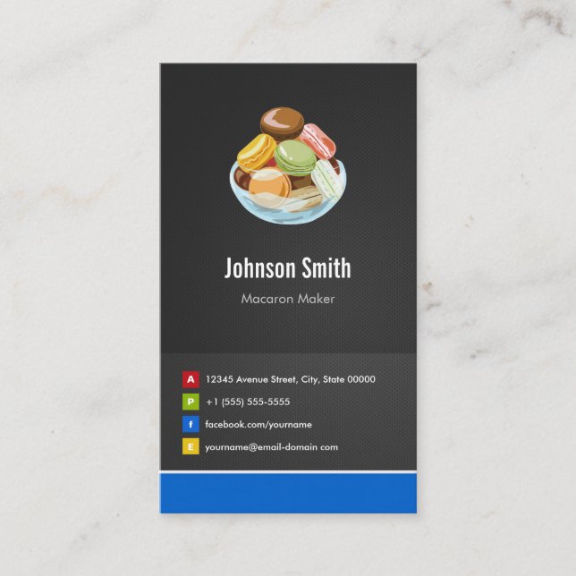 Carte De Visite Macaron Maker Français Macarons Créatif Innovant (Devant)