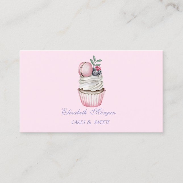 Carte De Visite Macarons adorables mignons, Boulangerie sucrée (Devant)