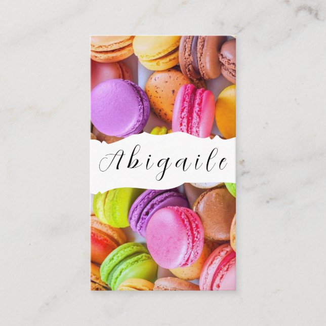 Carte De Visite Macarons Vintages sans fil Vector (Devant)