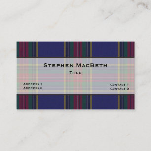 Carte De Visite MacBeth Tartan Plaid personnalisé