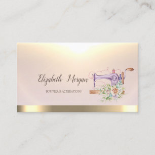 Carte De Visite Machine à coudre à l'aquarelle