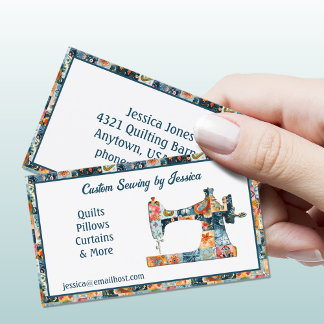 Carte De Visite Machine à coudre à motif patchwork