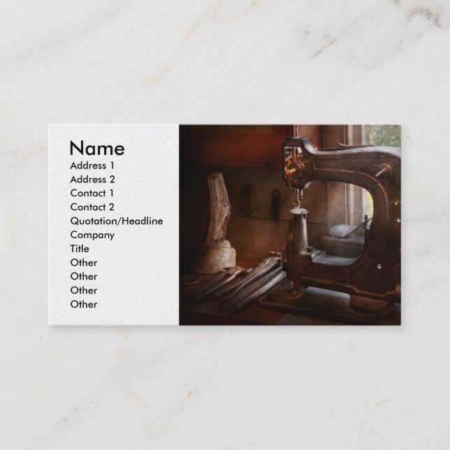 Carte De Visite Machine à coudre - cuir - égout de selle (Devant)