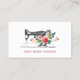 Carte De Visite Machine à coudre vintage Florale couturière