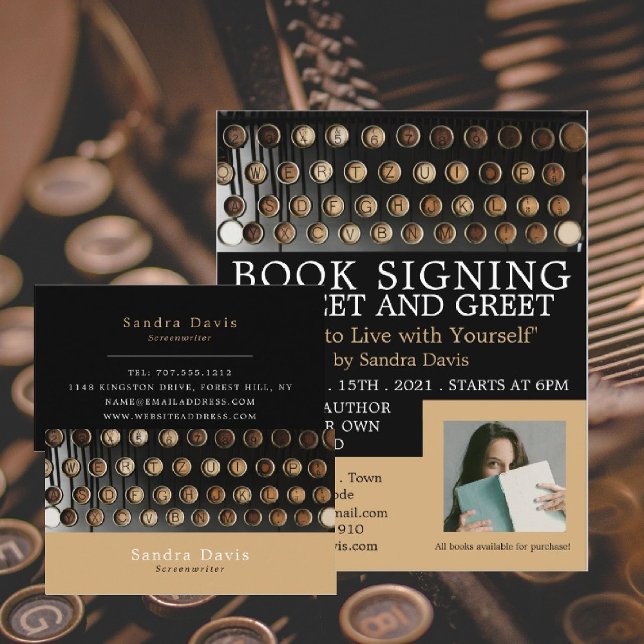 Carte De Visite Machine à écrire vintage, Écrivains (Créateur téléchargé)