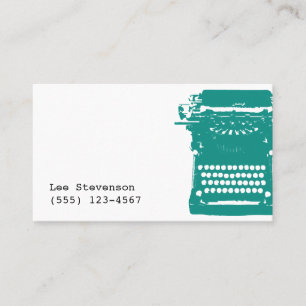 Carte De Visite Machine à écrire Vintage Turquoise