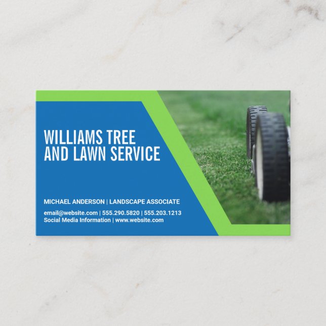 Carte De Visite Machine à gazon | Coupe de l'herbe (Devant)