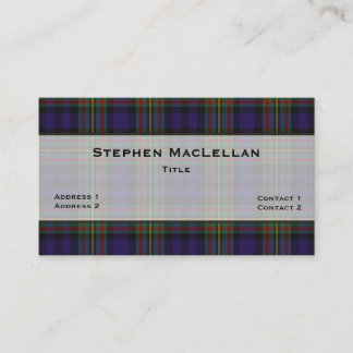 Carte De Visite MacLellan Tartan Plaid personnalisé