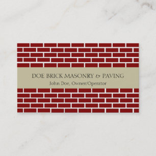 Carte De Visite Maçon Tan de brique/brique rouge du feu