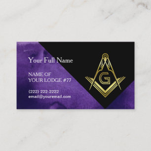 Carte de visite maçonnique   Grand Lodge Purple Go