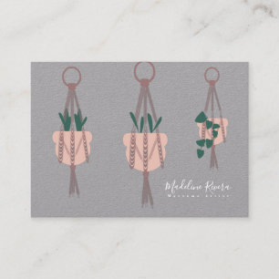 Carte De Visite Macrame Artiste Conception artisanale Hanging Plan