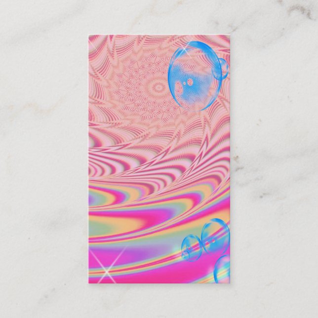 Carte De Visite MACRAME'- Image Abstraite colorée de l'art fractal (Devant)