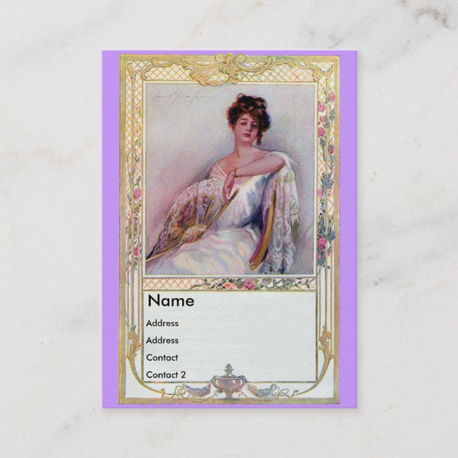 Carte De Visite Madame avec la fan (Devant)