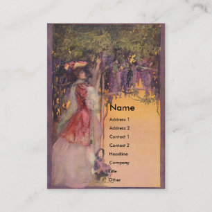 Carte De Visite Madame dans un jardin de glycines