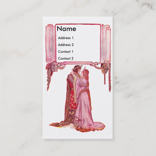 Carte De Visite Madame de embrassement Love de chevalier (Devant)