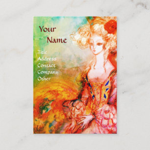 Carte De Visite MADAME POMPADOUR Beauté Mode Cheveux Or Jaune