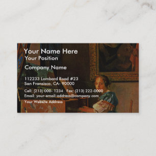 Carte De Visite Madame Seated At A Virginal, par Vermeer Van Delft