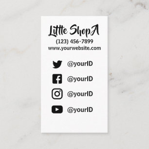 Carte De Visite Magasin/artiste/carte de visite social d'icônes de