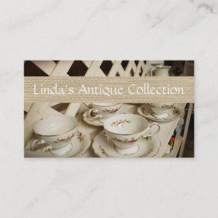 Carte De Visite Magasin d'antiquités Boutique Tasses à Thé Vint