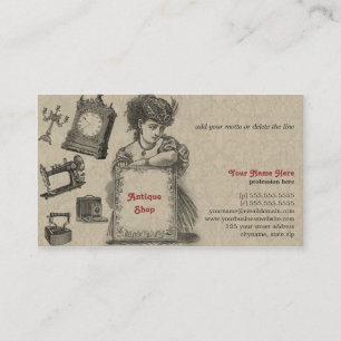 Carte De Visite Magasin d'antiquités/brocanteur/art vintage