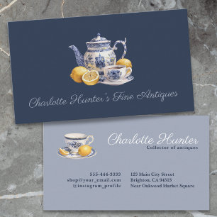 Carte De Visite Magasin d'antiquités Chinoiserie Téton bleu citron