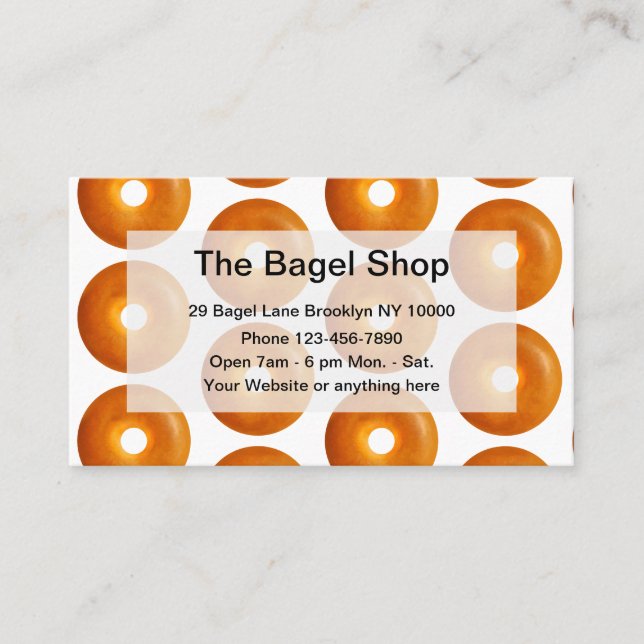 Carte De Visite Magasin De Bagels Et Boulangerie (Devant)