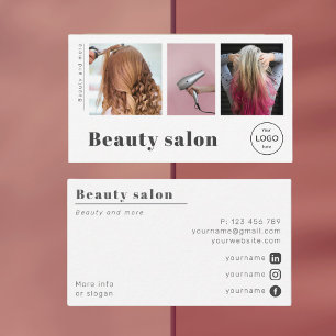 Carte De Visite Magasin de beauté coiffeur salon ongles photo Cart