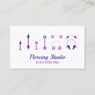 Carte De Visite Magasin de bijoux Purple Pink Piercing corporel