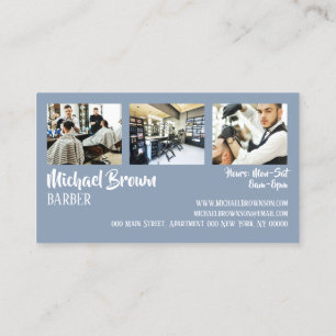 Carte De Visite Magasin de fournitures de barbe à papa bleu blanc