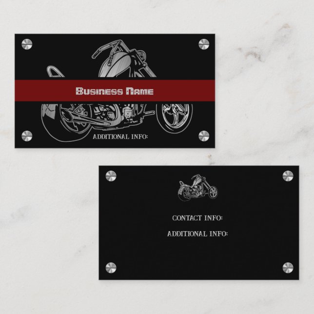 Carte De Visite Magasin De Moto Noir Et Rouge (Devant / Derrière)