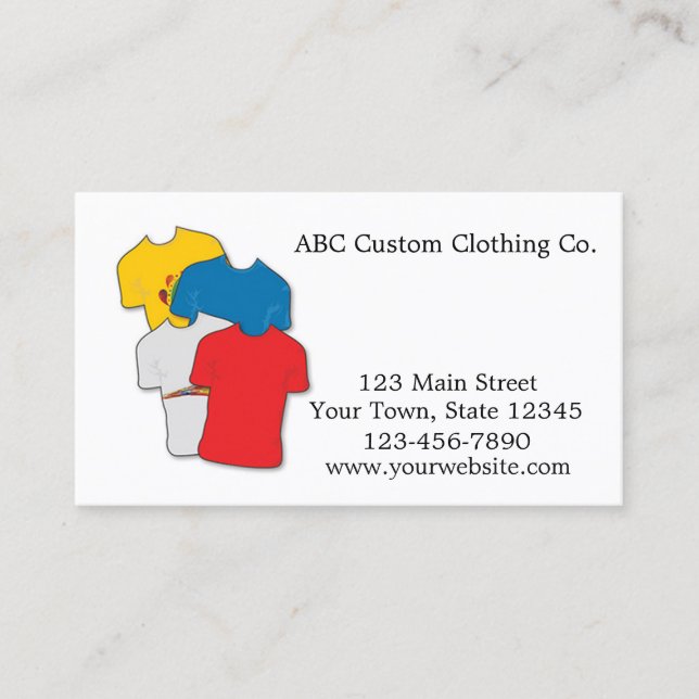 Carte De Visite Magasin de T-shirt (Devant)