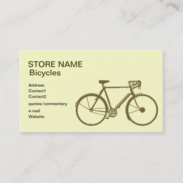 Carte De Visite Magasin de vélos (Devant)