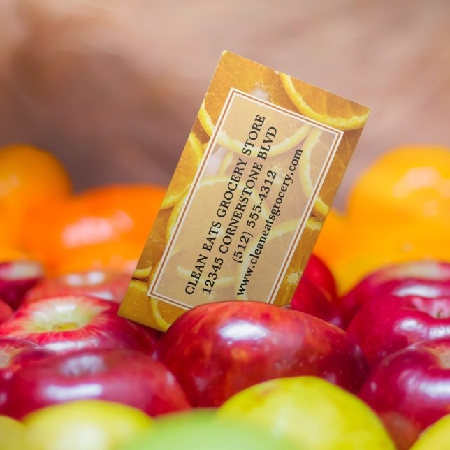 Carte De Visite Magasin d'épicerie Agricole Marché Fruit orange (Créateur téléchargé)