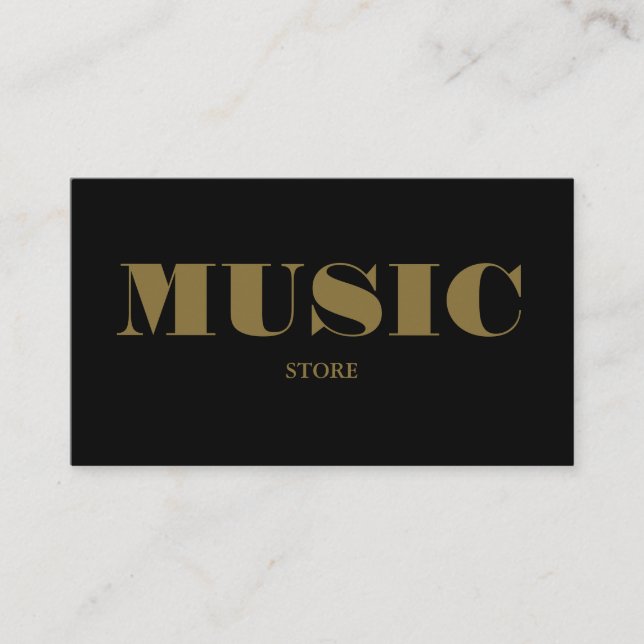 Carte De Visite Magasin d'instruments de musique élégant (Devant)
