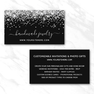 Carte De Visite Magasin en ligne Silver Glitter Signature Style No