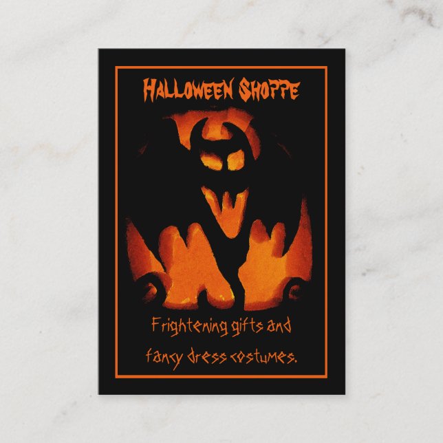 Carte De Visite Magasin horrible de Halloween de silhouette de (Devant)