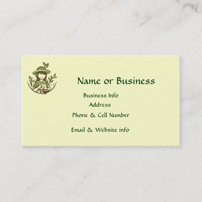 Carte De Visite Magasin ou service de jardinage plante (Devant)