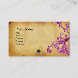 Carte De Visite MAGIC BERRIES MONOGRAM gem parchemin bleu