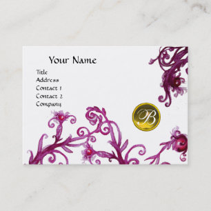 Carte De Visite MAGIC BERRIES MONOGRAM, jaune topaze blanc