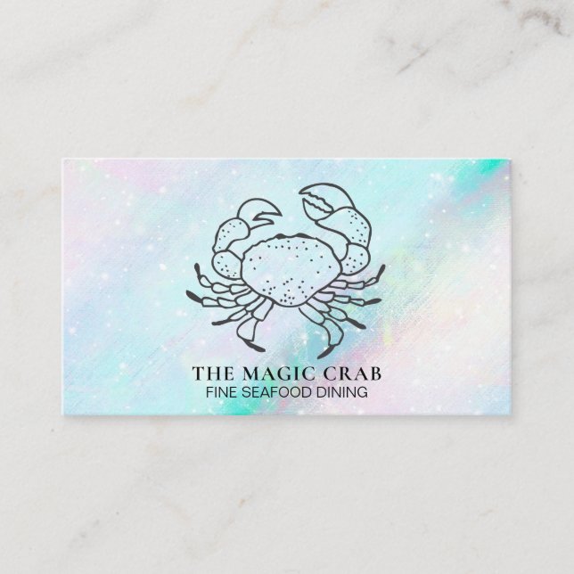 Carte De Visite *~* Magic Pastel Crab Fine Dining by the Beach (Devant)