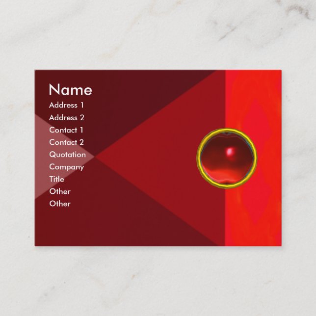 Carte De Visite MAGIC RUBY, rouge vif (Devant)